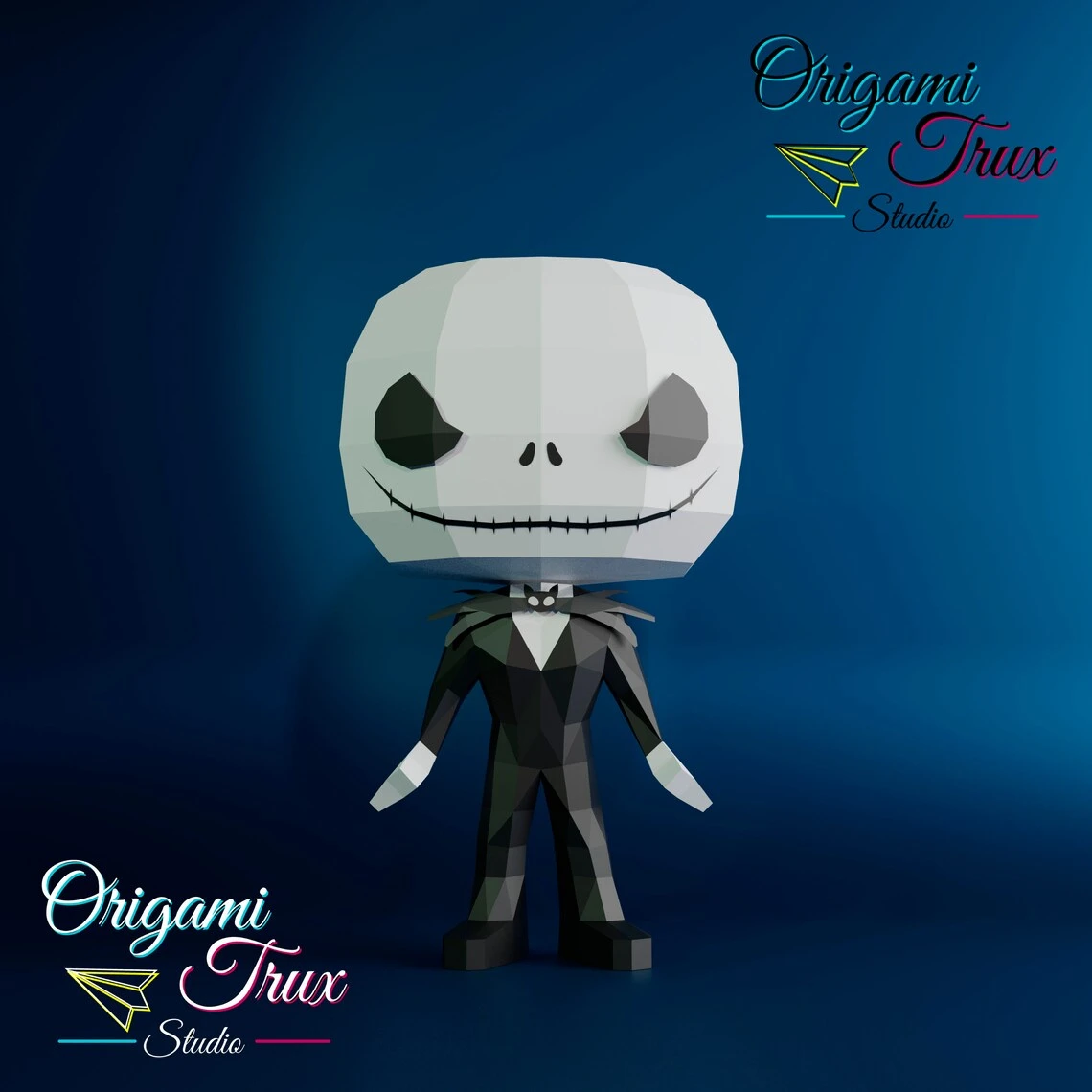 Jack Skellington Papercraft Template A4 DIY Low Poly Pepakura 3D PDF Paper Sculpture OrigamiTruxStudio