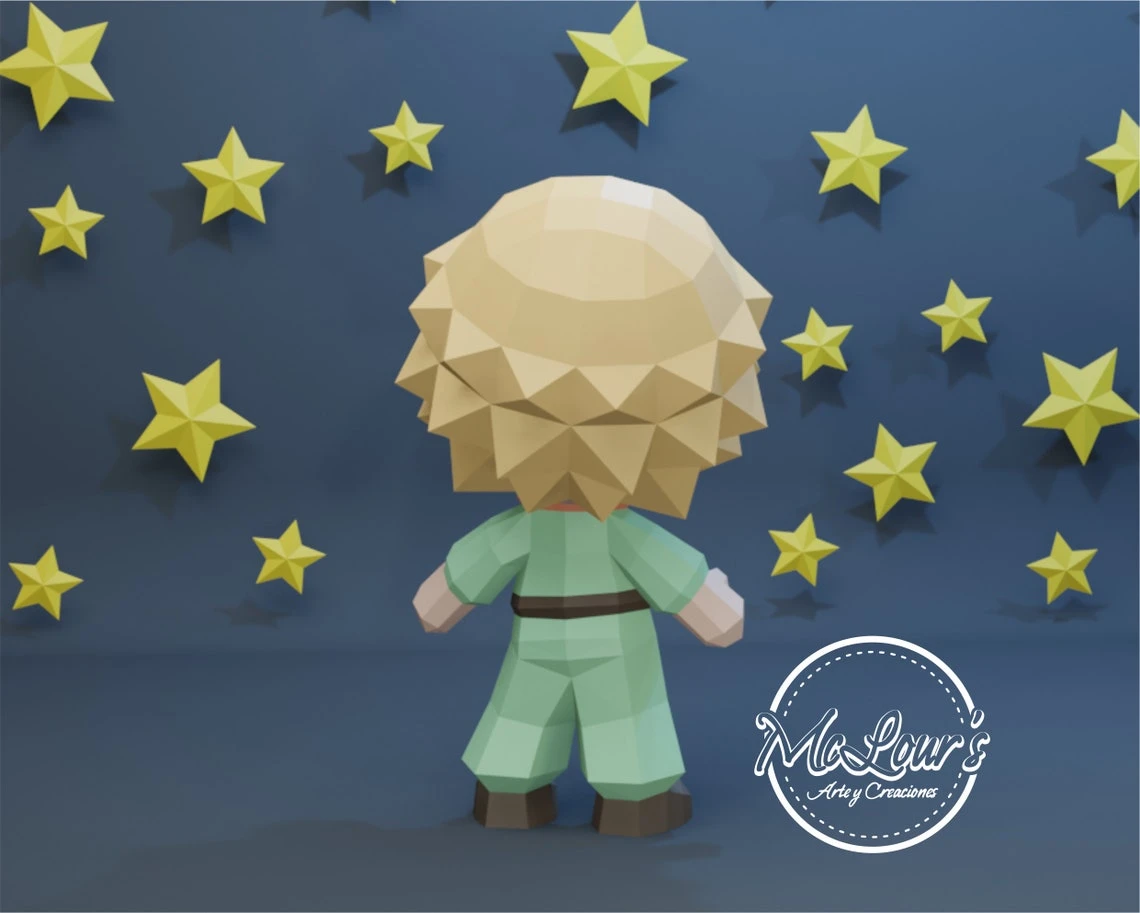 Le Petit Prince/ The Little Prince/ DiY Craft/ Template PDF/ Low Poly/ Papercraft/ 3D Boy/ Origami/ Home decor