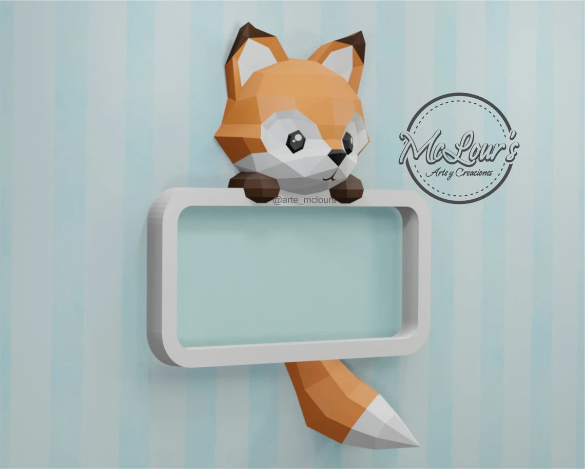 Cute Fox Shadow Box/ DiY Craft/ Template PDF/ Low Poly/ Papercraft/ 3D Little Fox/ Origami/ Home decor