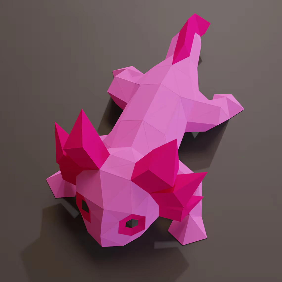 3D Low Poly Axolotl DIY | Printable Papercraft | Unique Geometric Decoration | Original Gift | Relaxing Craft | PDF model