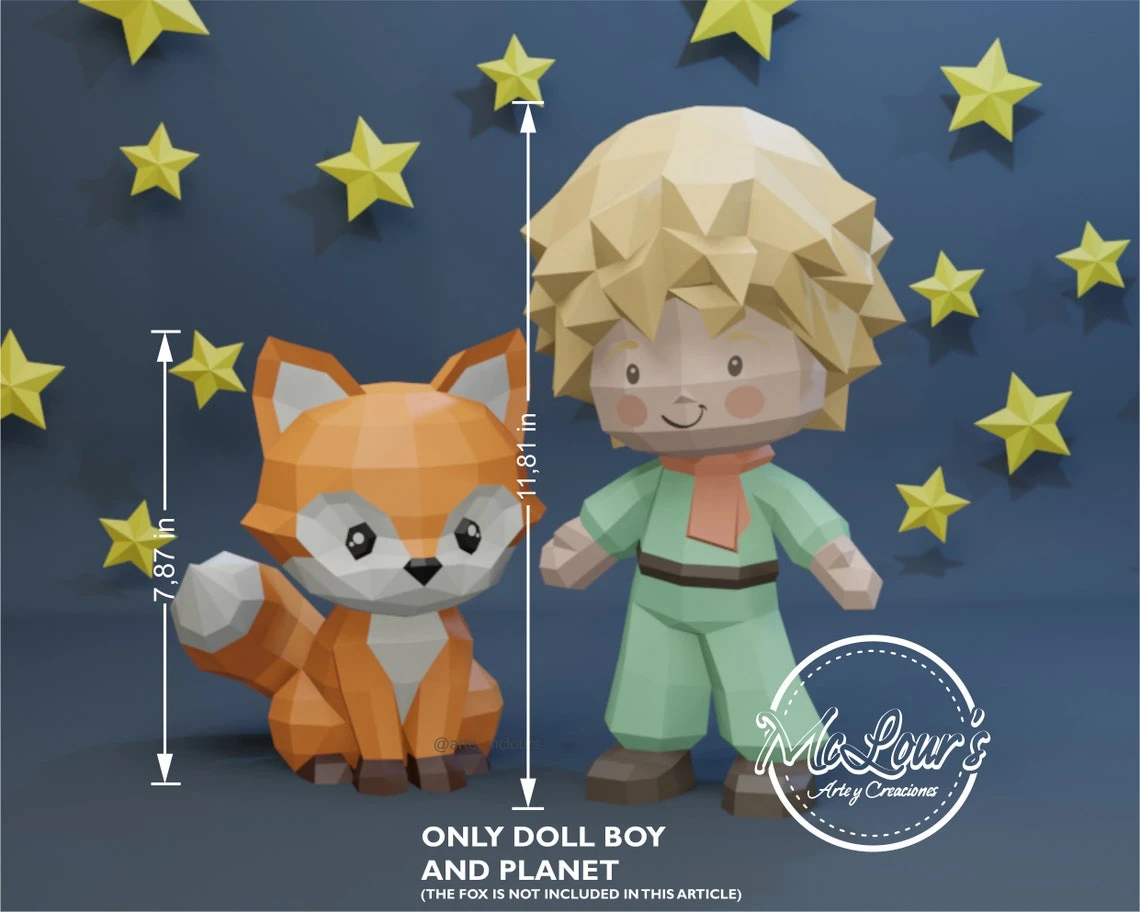 Le Petit Prince/ The Little Prince/ DiY Craft/ Template PDF/ Low Poly/ Papercraft/ 3D Boy/ Origami/ Home decor