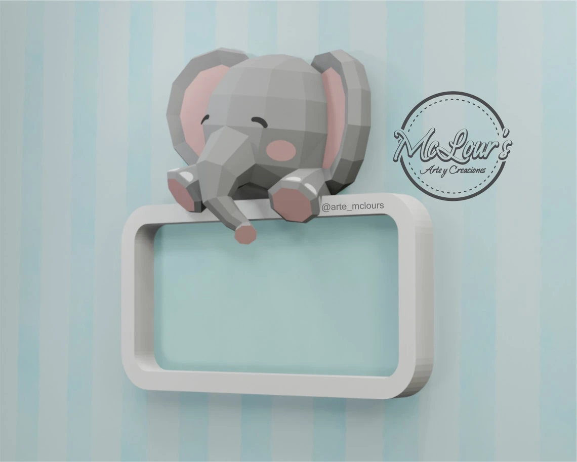 Elephant Shadow Box/ DiY Craft/ Template PDF/ Low Poly/ Papercraft/ 3D Elephant/ Origami/ Home decor