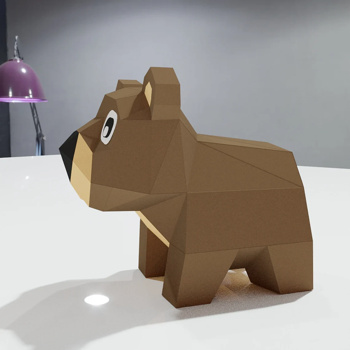 3D Low Poly Baby Bear DIY | Printable Papercraft | Unique Geometric Decoration | Original Gift | Relaxing Craft | PDF model