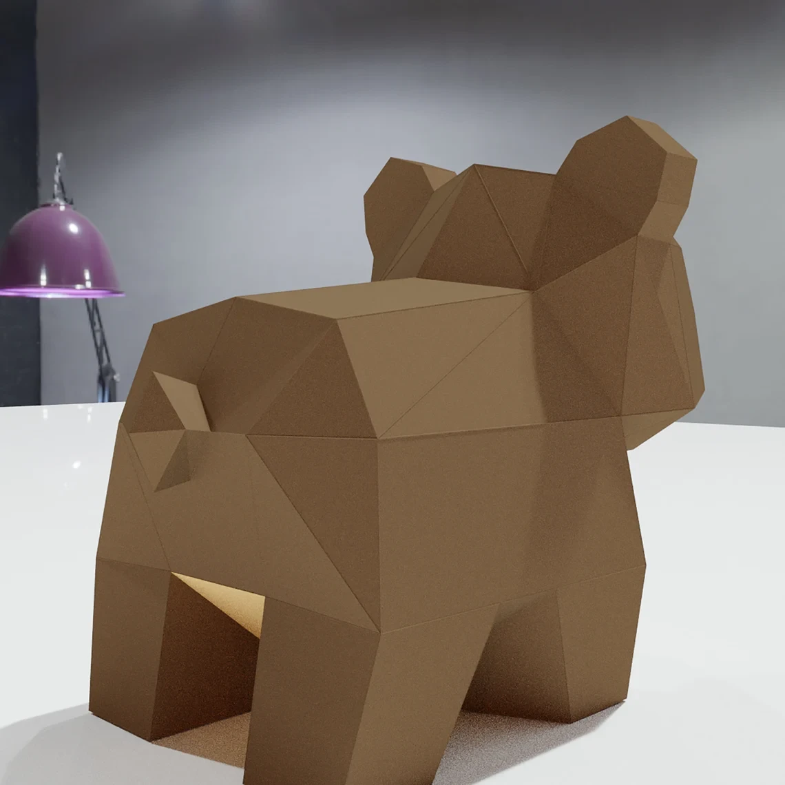 3D Low Poly Baby Bear DIY | Printable Papercraft | Unique Geometric Decoration | Original Gift | Relaxing Craft | PDF model