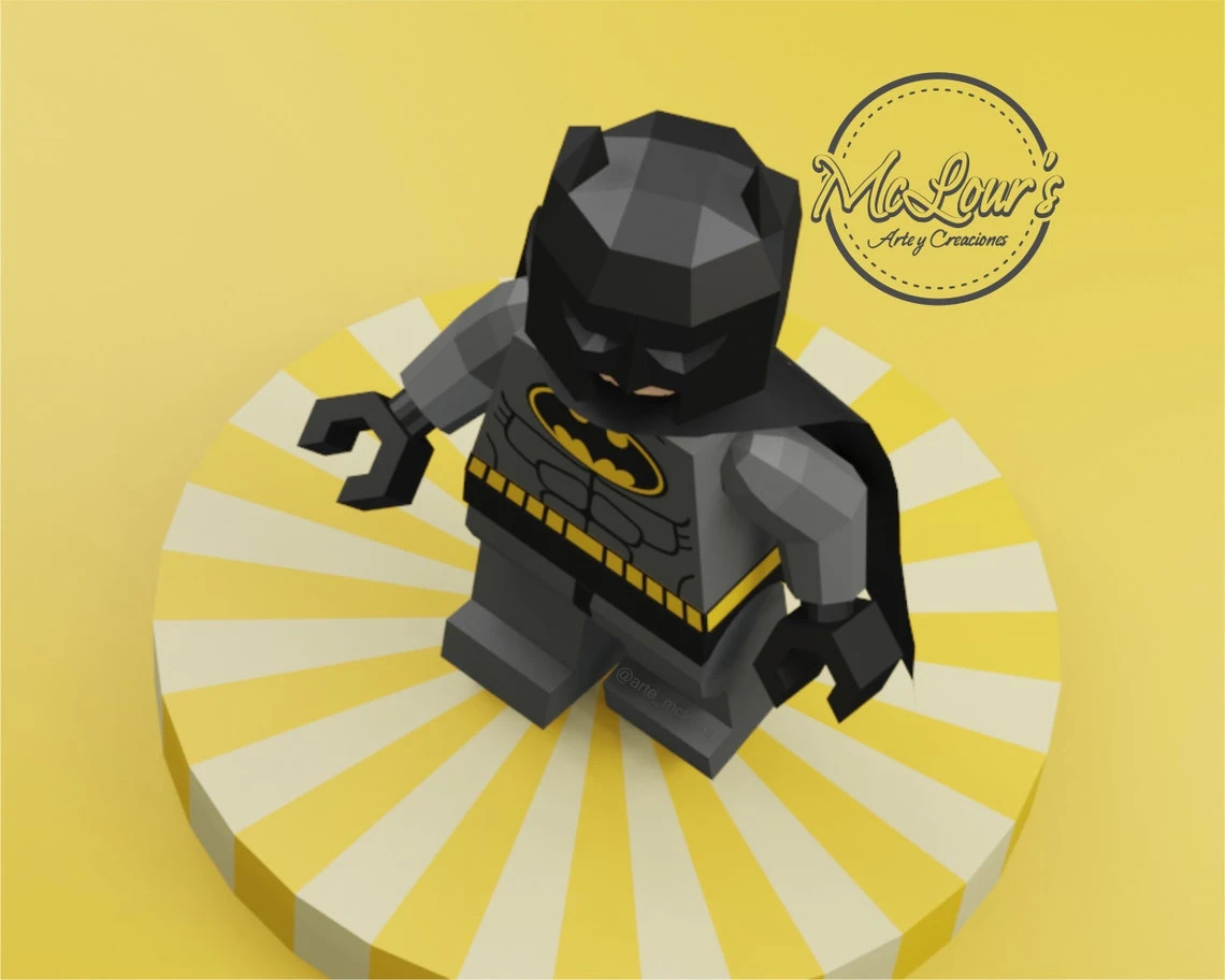 Interactive Toy 002 to build in PaperCraft/Lego Batman/ Lego Papercraft/ DiY Craft/ Template PDF/ Low Poly/ Papercraft/ 3D Toy