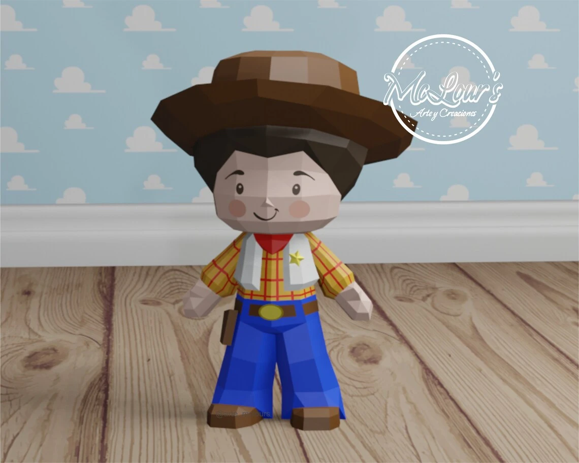 Cute Cowboy Papercraft/ Toy Story/ DiY Craft/ Template PDF/ Low Poly/ Papercraft/ 3D Cowboy/ Origami/ Home decor