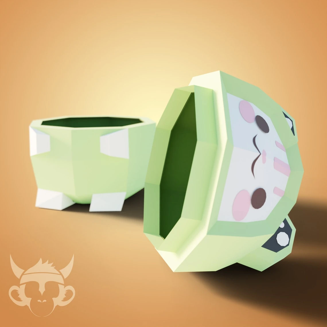 CAT-FROG, Papercraft, Template, DIY, Paper, Low Poly, Cute, Kawaii, 3D Model, Pdf Low Poply, Kids Toy