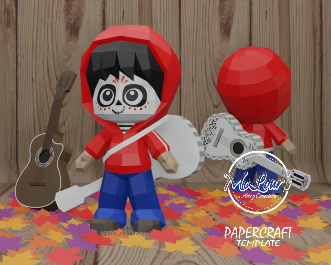 Miguel Doll Papercraft/ Coco/ DiY Craft/ Template PDF/ Low Poly/ Halloween Papercraft/ 3D Boy Doll/ Origami/ Home decor