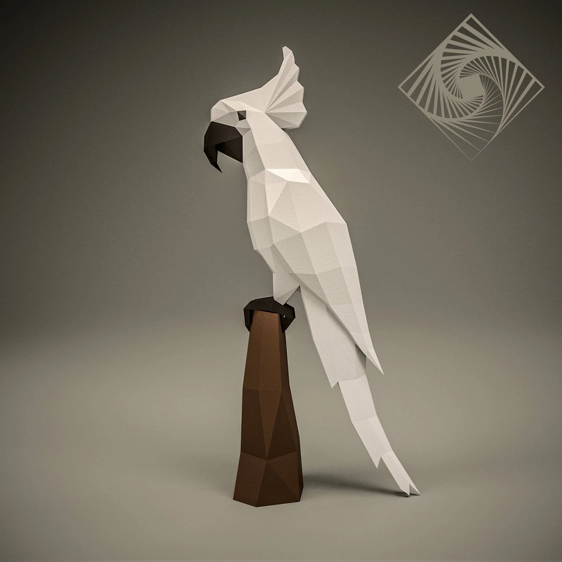 Digital templates in PDF for paper low-poly sculpture Parrot