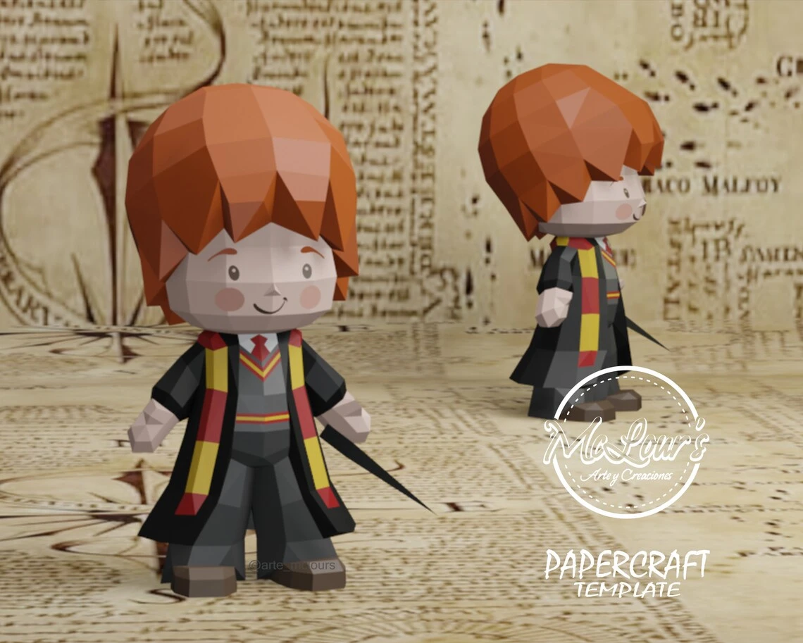 Ron Weasley Doll Papercraft/ Harry Potter/ DiY Craft/ Template PDF/ Low Poly/ Halloween Papercraft/ 3D Boy Doll/ Origami/ Home decor