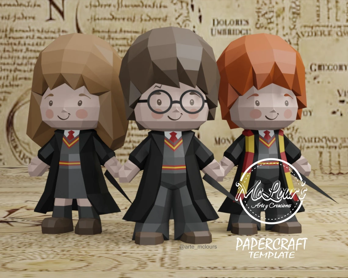 Harry Potter Doll Papercraft/ Harry Potter/ DiY Craft/ Template PDF/ Low Poly/ Halloween Papercraft/ 3D Boy Doll/ Origami/ Home decor