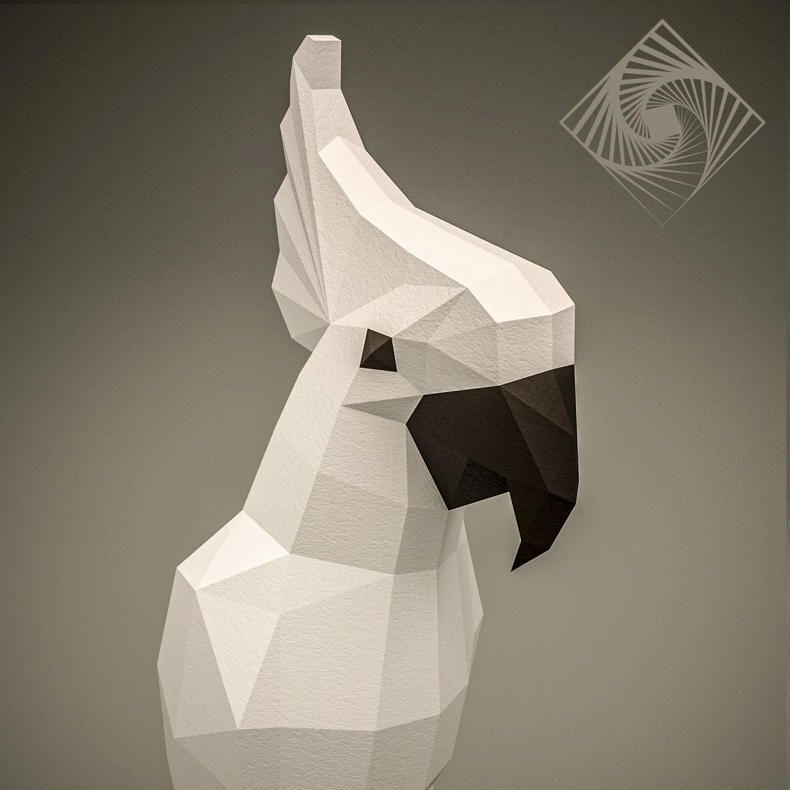 Digital templates in PDF for paper low-poly sculpture Parrot