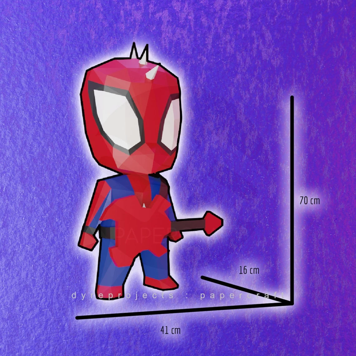 DIY lowpoly Papercraft, Spider Punk, Digital template, DIY, Wall Decoration, Art, superheroes, fanart