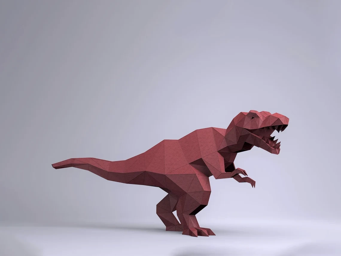 T-REX Digital Template, PDF Paper Craft, T-REX Origami, Dinosaur Model