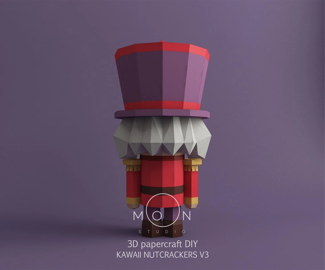 Kawaii Nutcrackers V3, DIY, Papercraft, PDF, Low Poly, 3D model, Craft, Paper, Merry Christmas, December, New Year, Room Decor