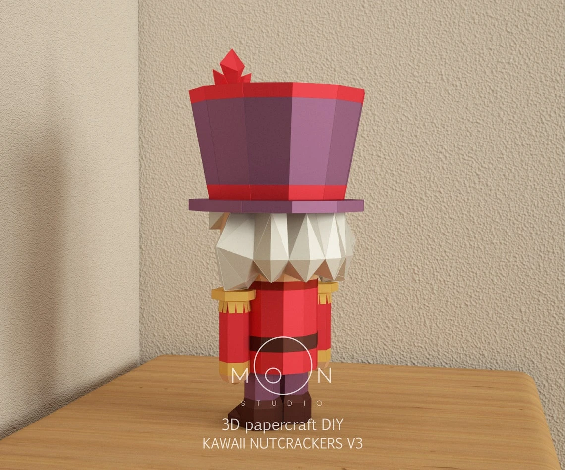 Kawaii Nutcrackers V3, DIY, Papercraft, PDF, Low Poly, 3D model, Craft, Paper, Merry Christmas, December, New Year, Room Decor