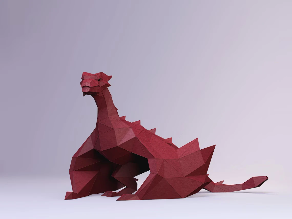 House of the Dragon inspired Dragon, Game of Thrones, Dragon Digital Template, Dragon PDF Paper Craft, Dragon Origami, Cricut SVG