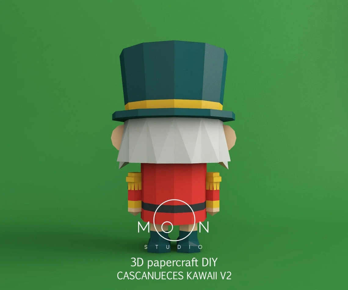 Kawaii Nutcrackers V2, DIY, Papercraft, PDF, Low Poly, 3D model, Craft, Paper, Merry Christmas, December, New Year, Room Decor