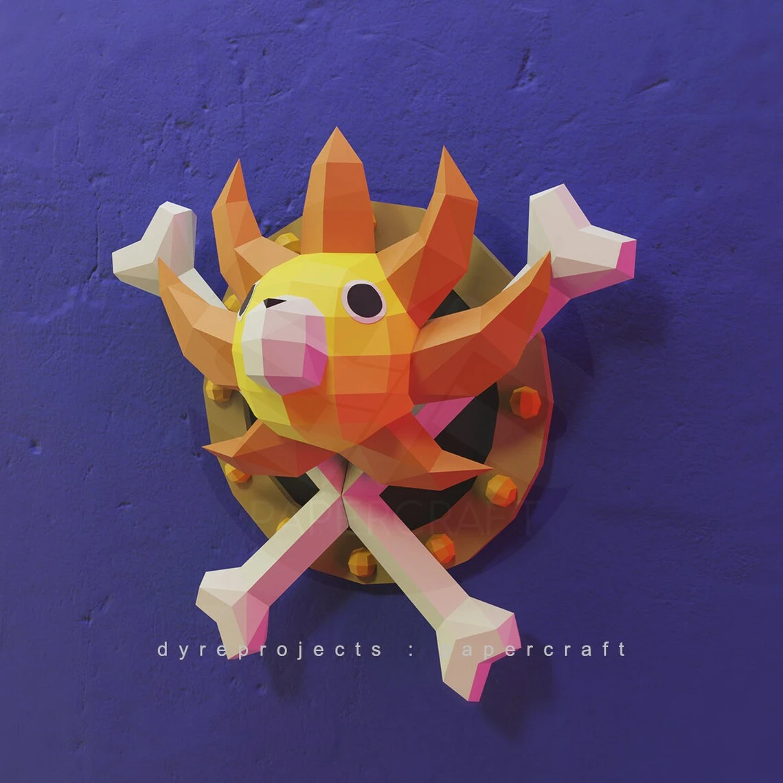 DIY Low Poly Papercraft, Thousand Sunny, Digital template, DIY, Wall Decoration, Wall Hanging, Art, Logo, Anime