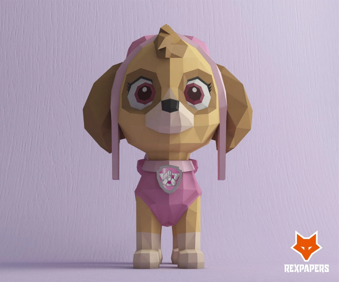 Skye, PAW Patrol Papercraft, PDF Template, DIY 3d Model, FanArt, Paper ...