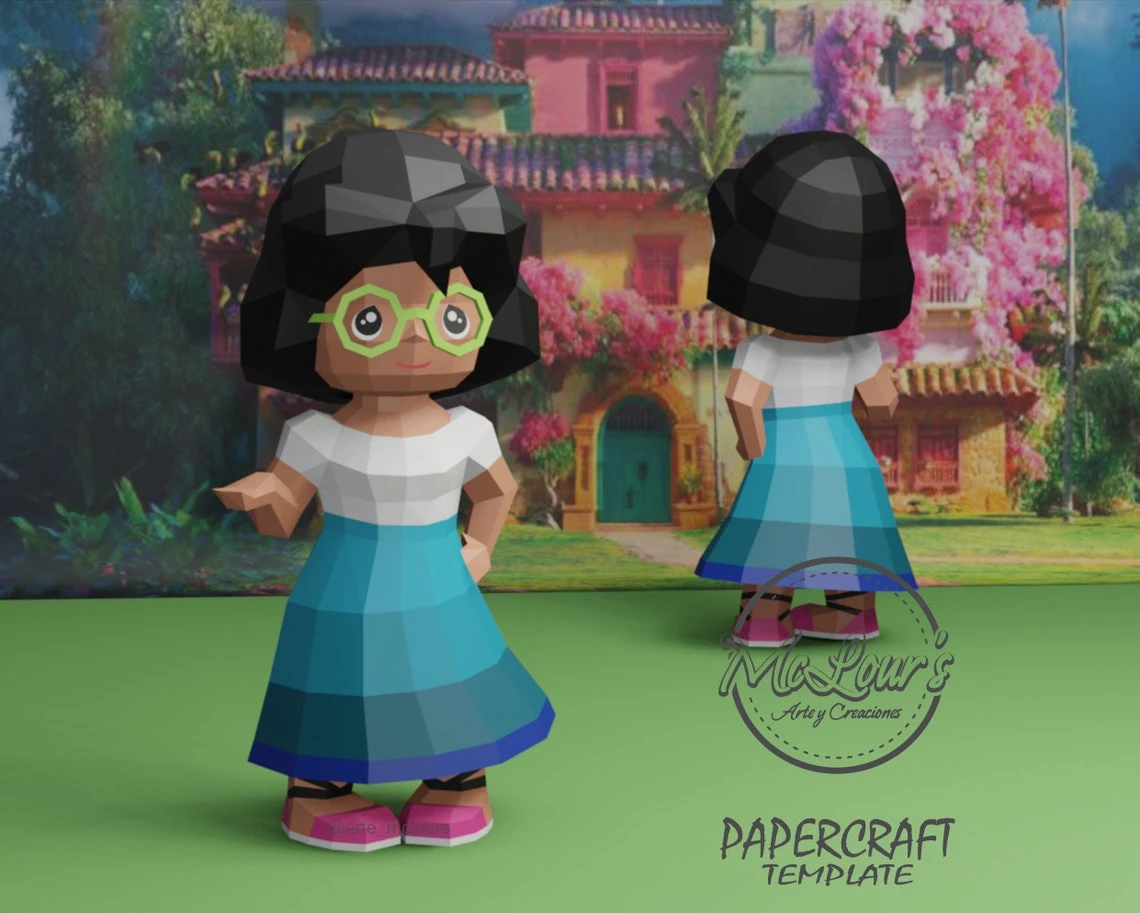 Princess Mirabel Madrigal/ Encanto/ DiY Craft/ Template PDF/ Low Poly/ Papercraft/ 3D Doll/ Origami/ Home decor