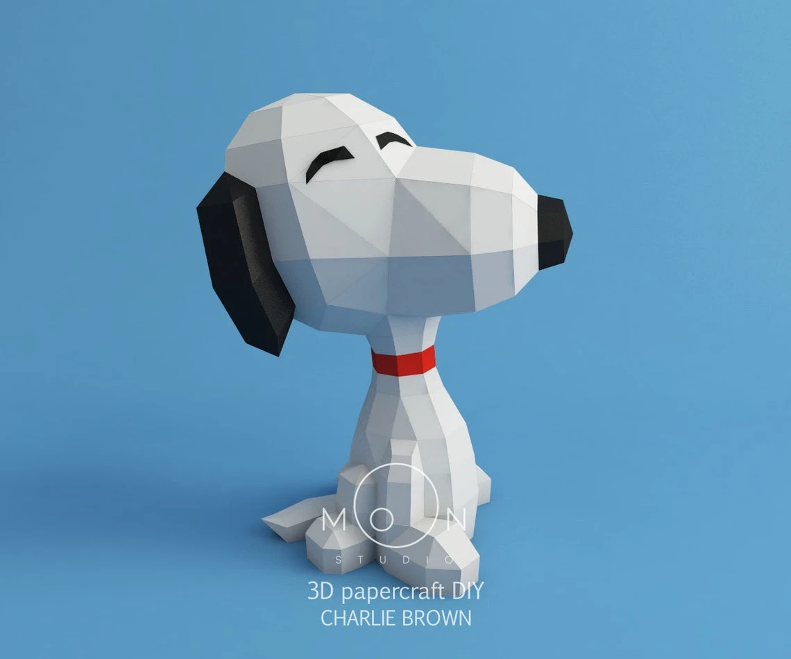 Charlie Brown, DIY, Papercraft, PDF, Low Poly, Cricut, Maker, Cameo, Paper, Snoopy, Peanuts, Series, Animation