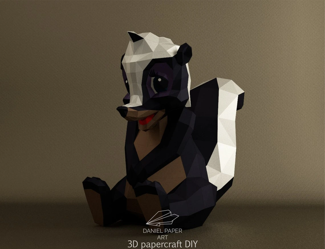 Flower, Bambi PDF Template, DIY 3d Model, FanArt, Paper Sculpture, Low Poly, Pepakura, Craft, Manualidad, Paper Art