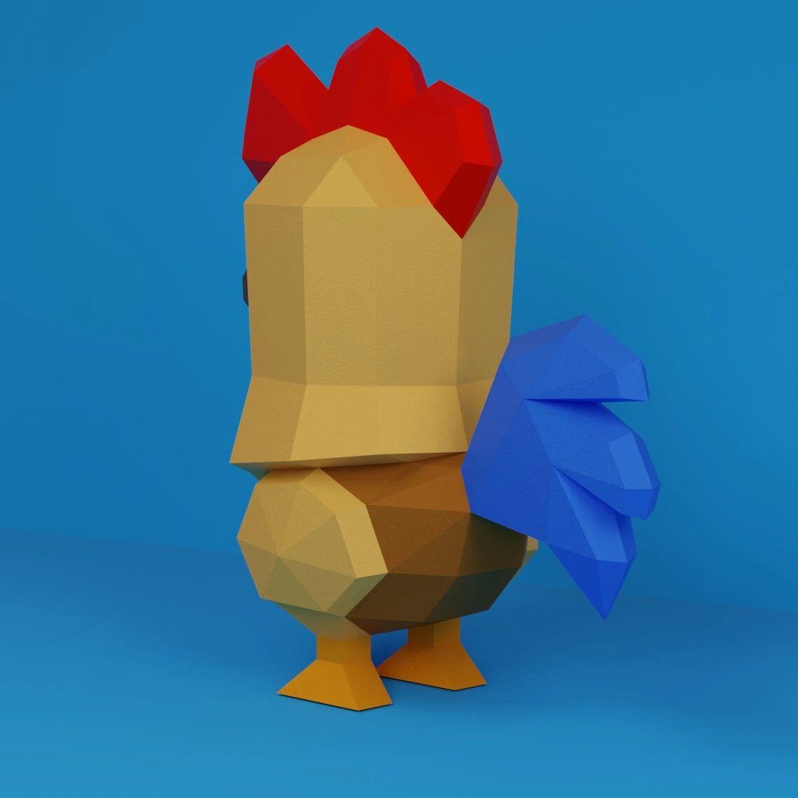 3D Low Poly Rooster DIY | Printable Papercraft | Unique Geometric Decoration | Original Gift | Relaxing Craft | PDF model