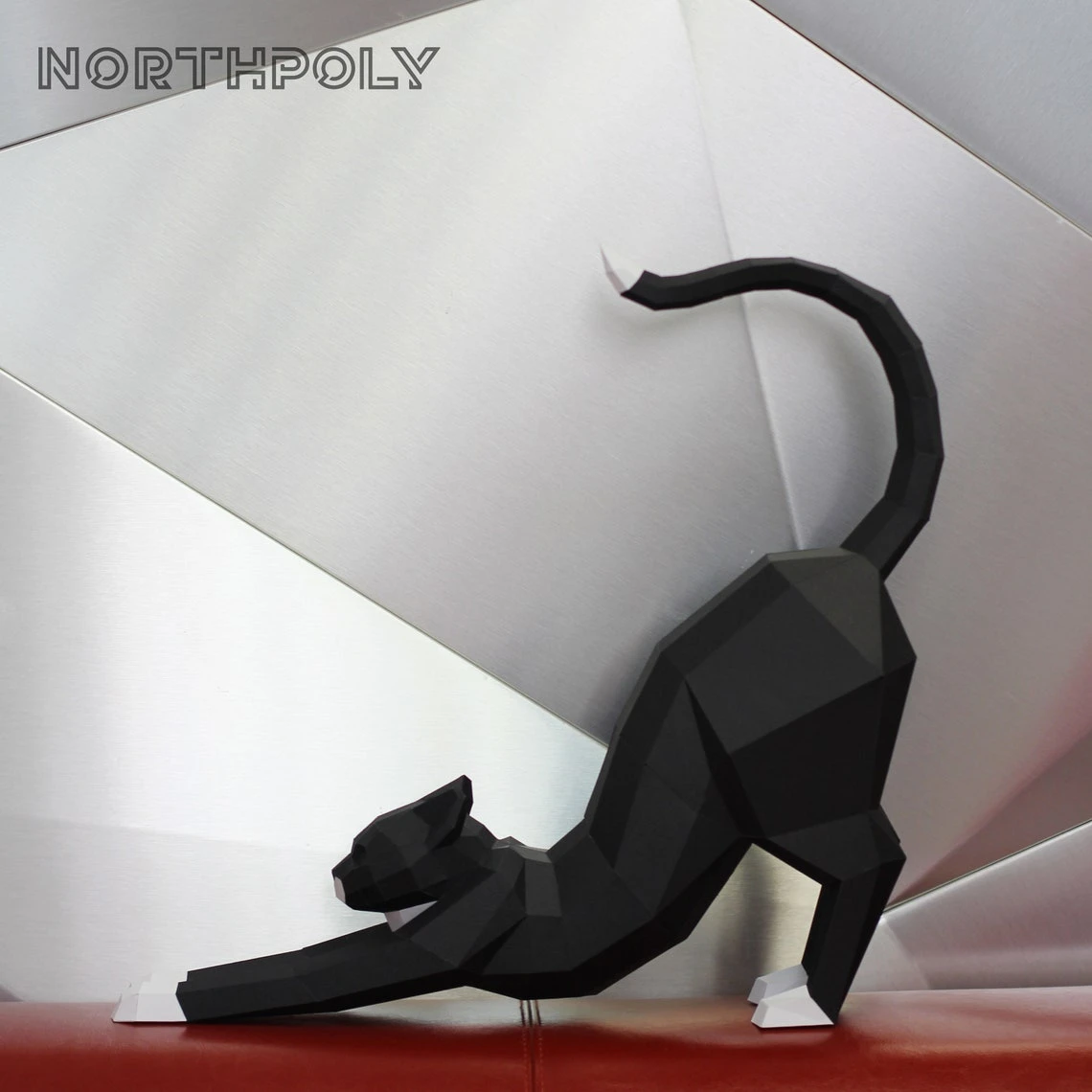 Papercraft Cat Good Morning, Pdf, Gurko, Pepakura, Template, 3D Origami, Paper Sculpture, Low Poly, DIY Craft