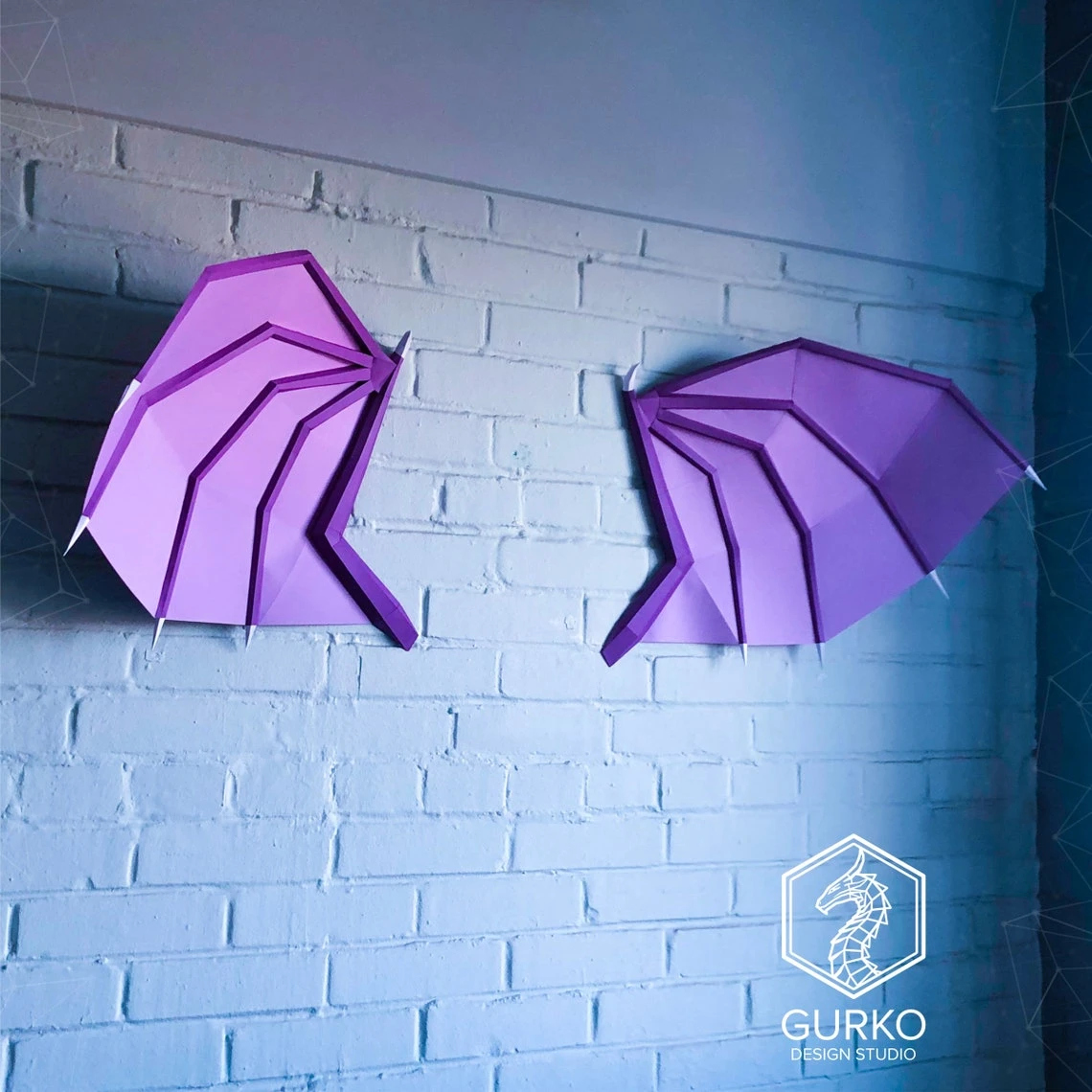 Dragon Wings Papercraft, Pdf, Gurko, Pepakura, Template, 3D Origami, Paper Sculpture, Low Poly, DIY Craft