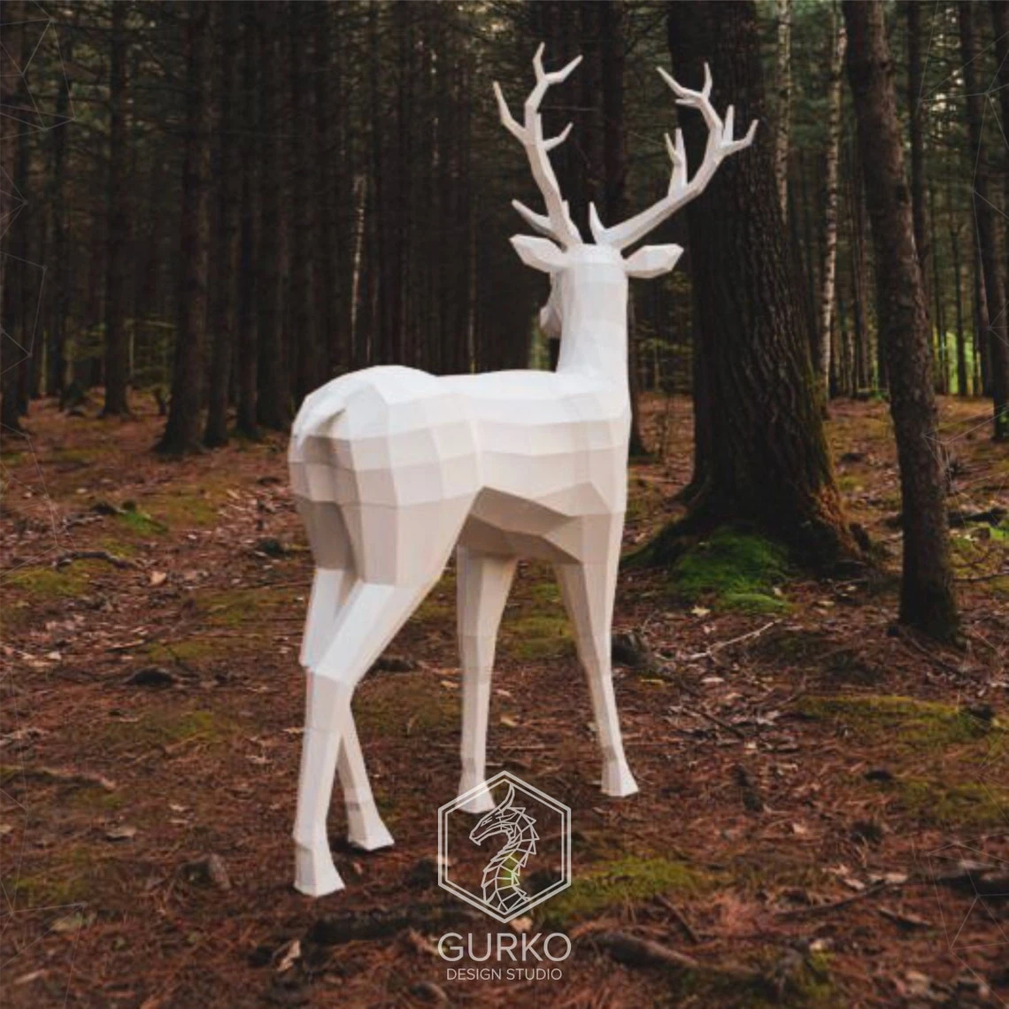 Papercraft Deer 1500mm, Pdf, Gurko, Pepakura, Template, 3D Origami, Paper Sculpture, Low Poly, DIY Craft