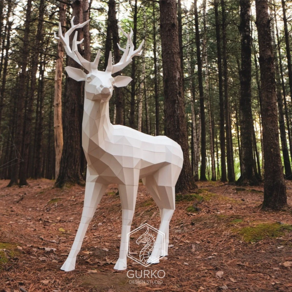 Papercraft Deer 1500mm, Pdf, Gurko, Pepakura, Template, 3D Origami, Paper Sculpture, Low Poly, DIY Craft