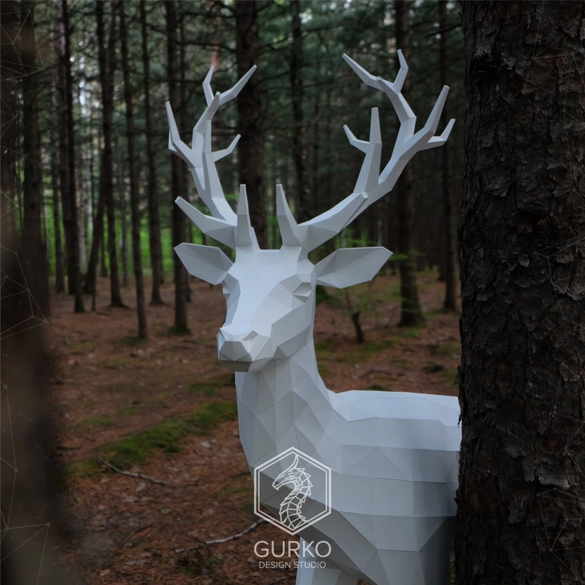 Papercraft Deer 1500mm, Pdf, Gurko, Pepakura, Template, 3D Origami, Paper Sculpture, Low Poly, DIY Craft