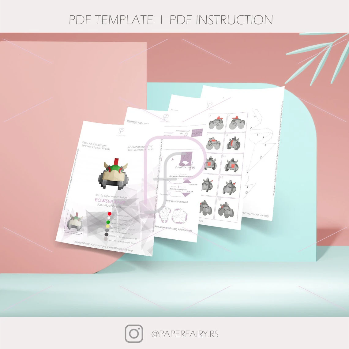 Epic Bowser & Kart Papercraft Bundle - Ultimate Villain Craft Template