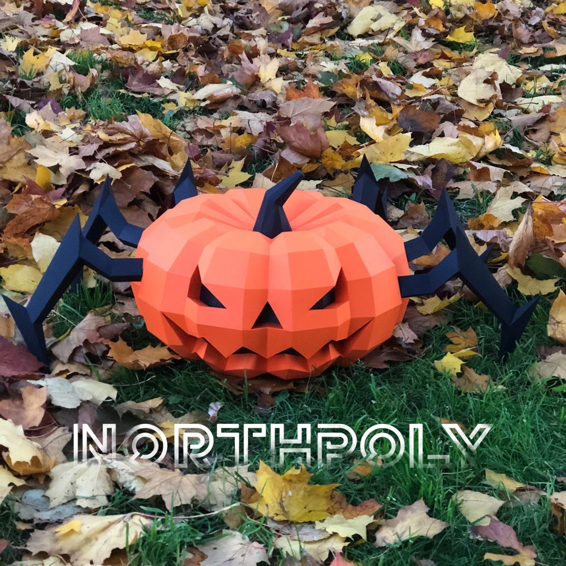 Pumpkin-Spider Papercraft, Halloween, Pdf, Gurko, Pepakura, Template, 3D Origami, Paper Sculpture, Low Poly, DIY Craft