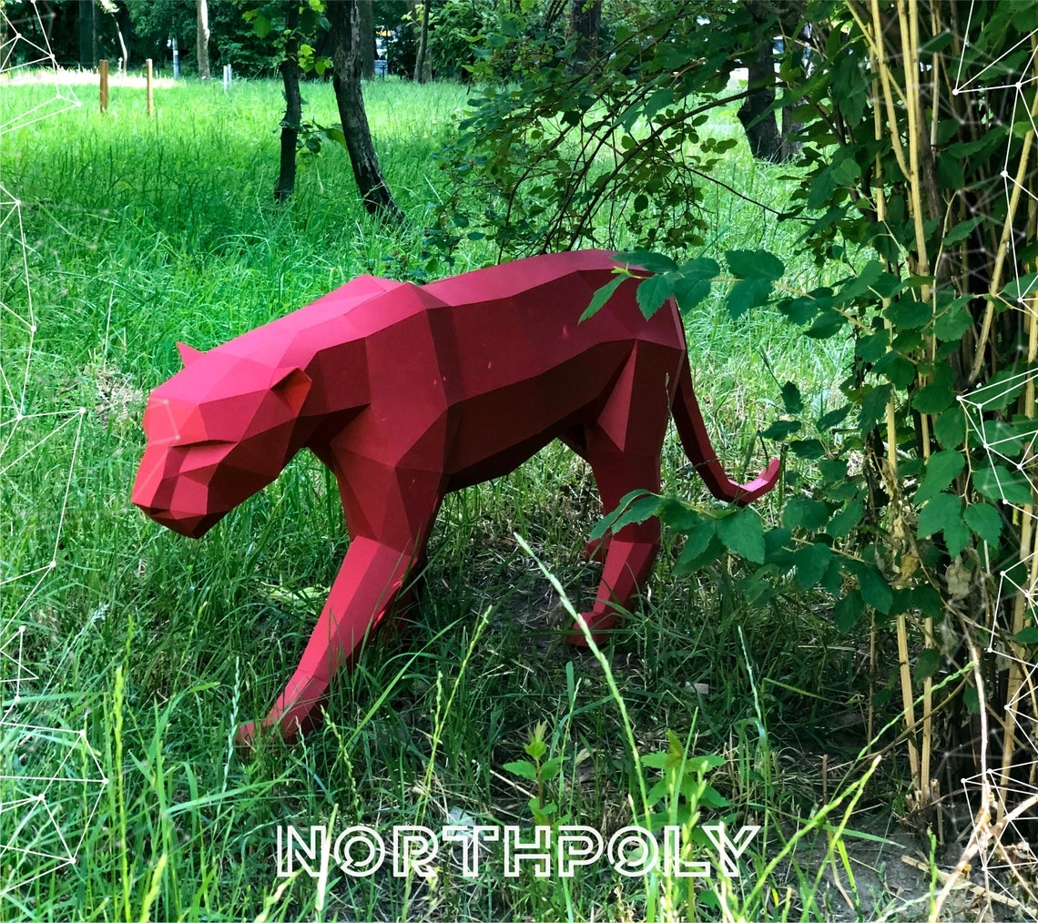 Panther Papercraft, Pdf, Gurko, 3D Origami, Paper Sculpture, Low Poly, DIY, Pepakura, DIY Craft, DIY origami