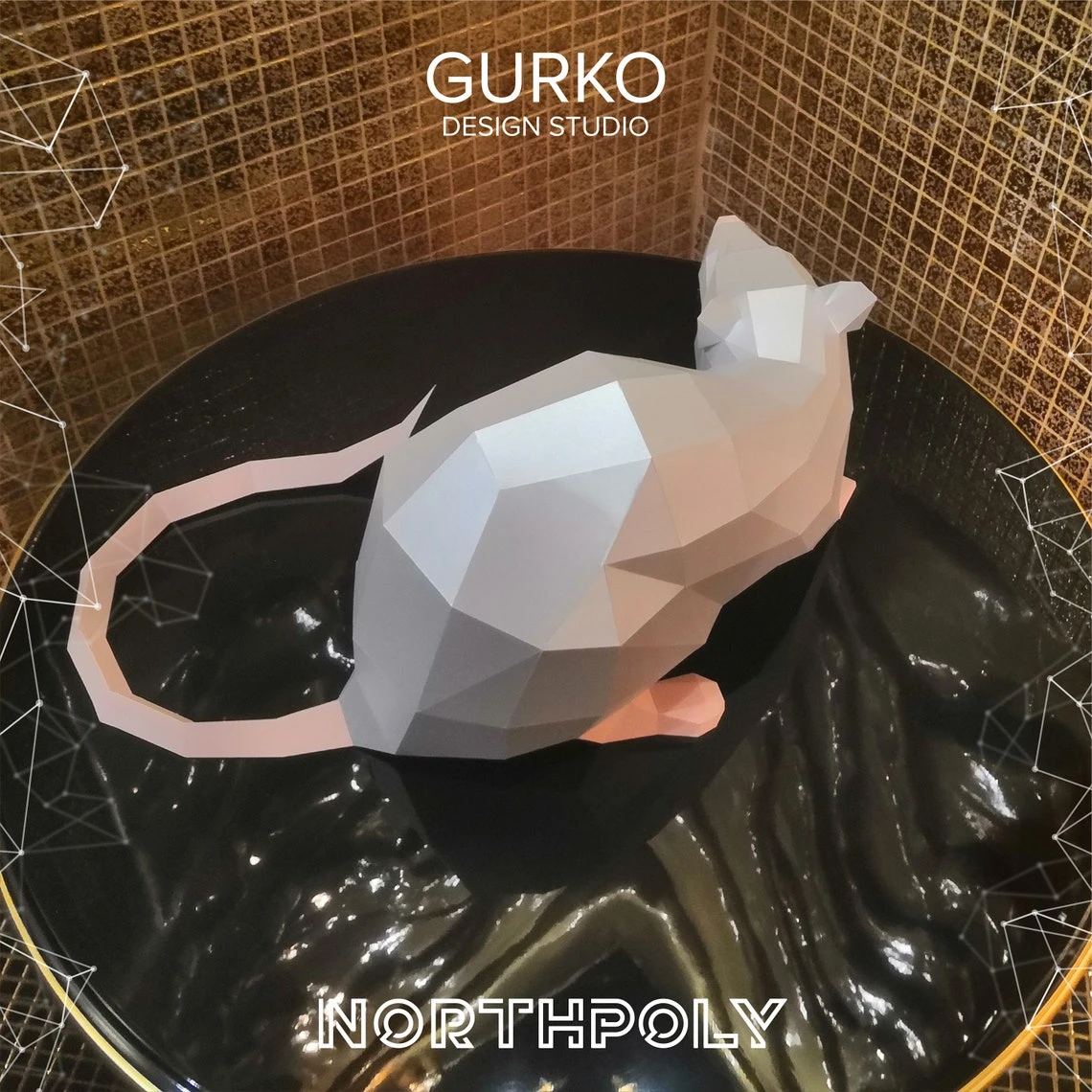 Angry Rat Papercraft, Mouse, Pdf, Gurko, 3D Origami, Paper Sculpture, Low Poly, DIY, Pepakura, DIY Craft, DIY origami