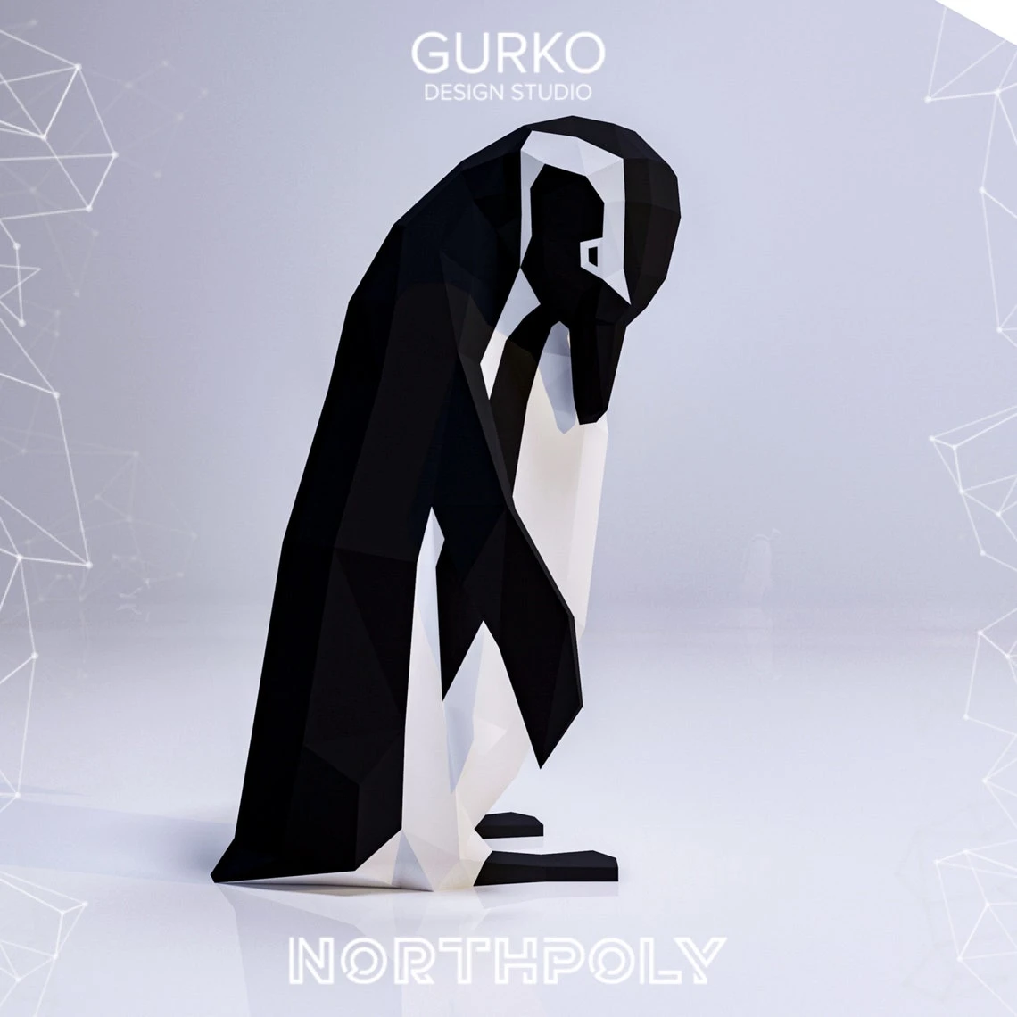 Itchy Magellanic Penguin Papercraft, Pdf, Gurko, Pepakura, Template, 3D Origami, Paper Sculpture, Low Poly, DIY Craft