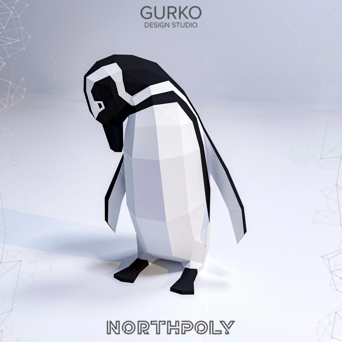 Itchy Magellanic Penguin Papercraft, Pdf, Gurko, Pepakura, Template, 3D Origami, Paper Sculpture, Low Poly, DIY Craft