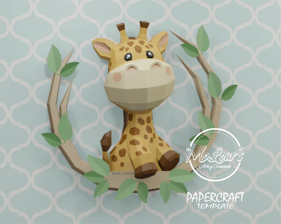 Giraffe Shadow Box/ DiY Craft/ Template PDF/ Low Poly/ Papercraft/ 3D Giraffe/ Origami/ Home decor