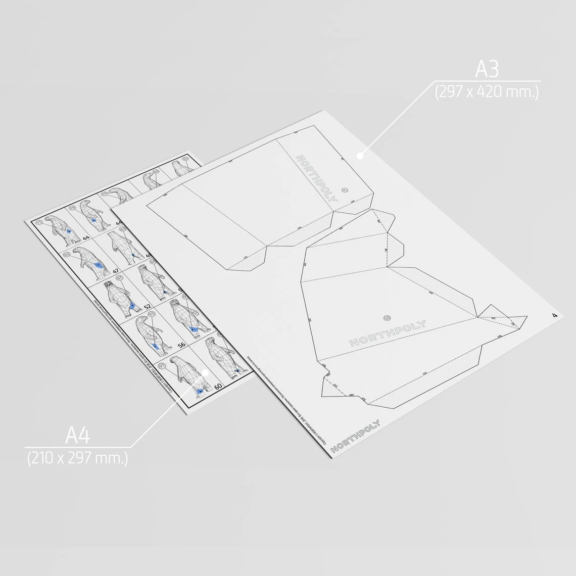 Polar Bear (2 metres) Papercraft, Pdf, Gurko, Pepakura, Template, 3D Origami, Paper Sculpture, Low Poly, DIY Craft