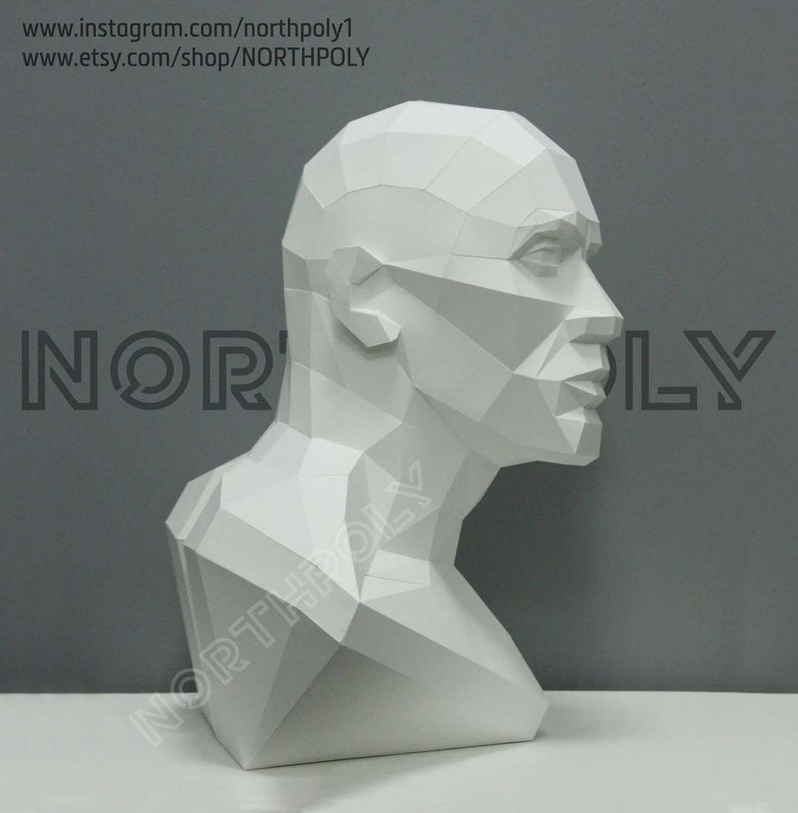 Male Bust Papercraft, Pdf, Gurko, Pepakura, Template, 3D Origami, Paper Sculpture, Low Poly, DIY Craft