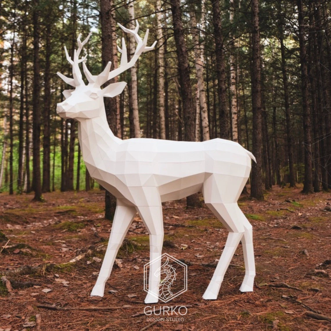 Papercraft Deer 1500mm, Pdf, Gurko, Pepakura, Template, 3D Origami, Paper Sculpture, Low Poly, DIY Craft