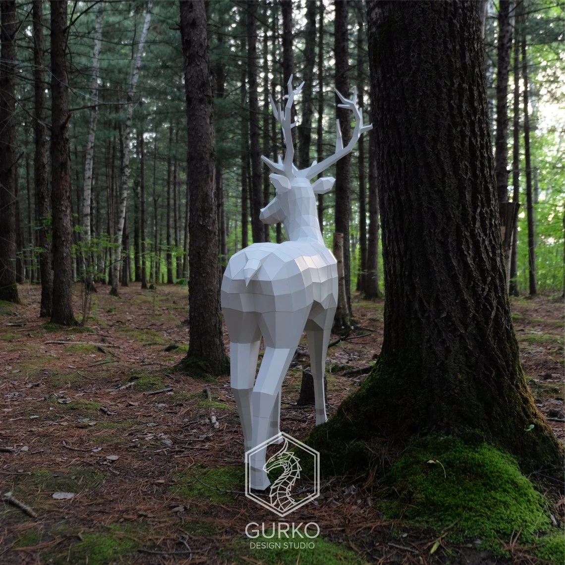 Papercraft Deer 1500mm, Pdf, Gurko, Pepakura, Template, 3D Origami, Paper Sculpture, Low Poly, DIY Craft