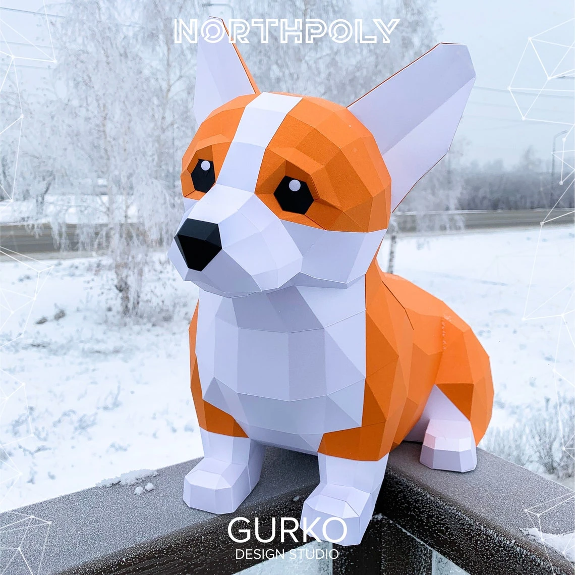 Papercraft Corgi Puppy, Dog, Pdf, Gurko, Pepakura, Template, 3D Origami, Paper Sculpture, Low Poly, DIY Craft