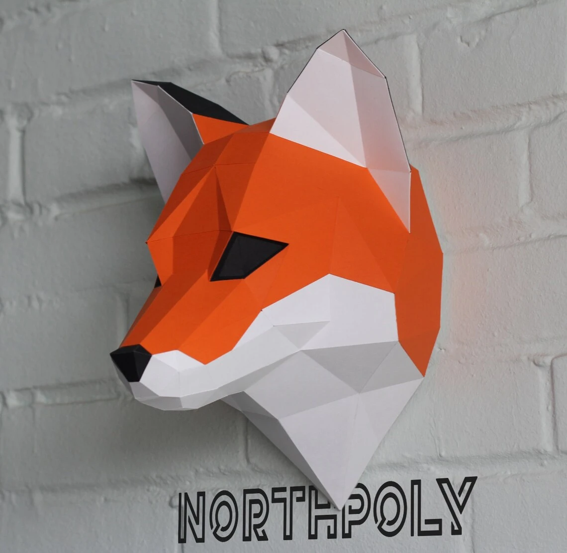 Fox Head Papercraft, Pdf, Gurko, Pepakura, Template, 3D Origami, Paper Sculpture, Low Poly, DIY Craft