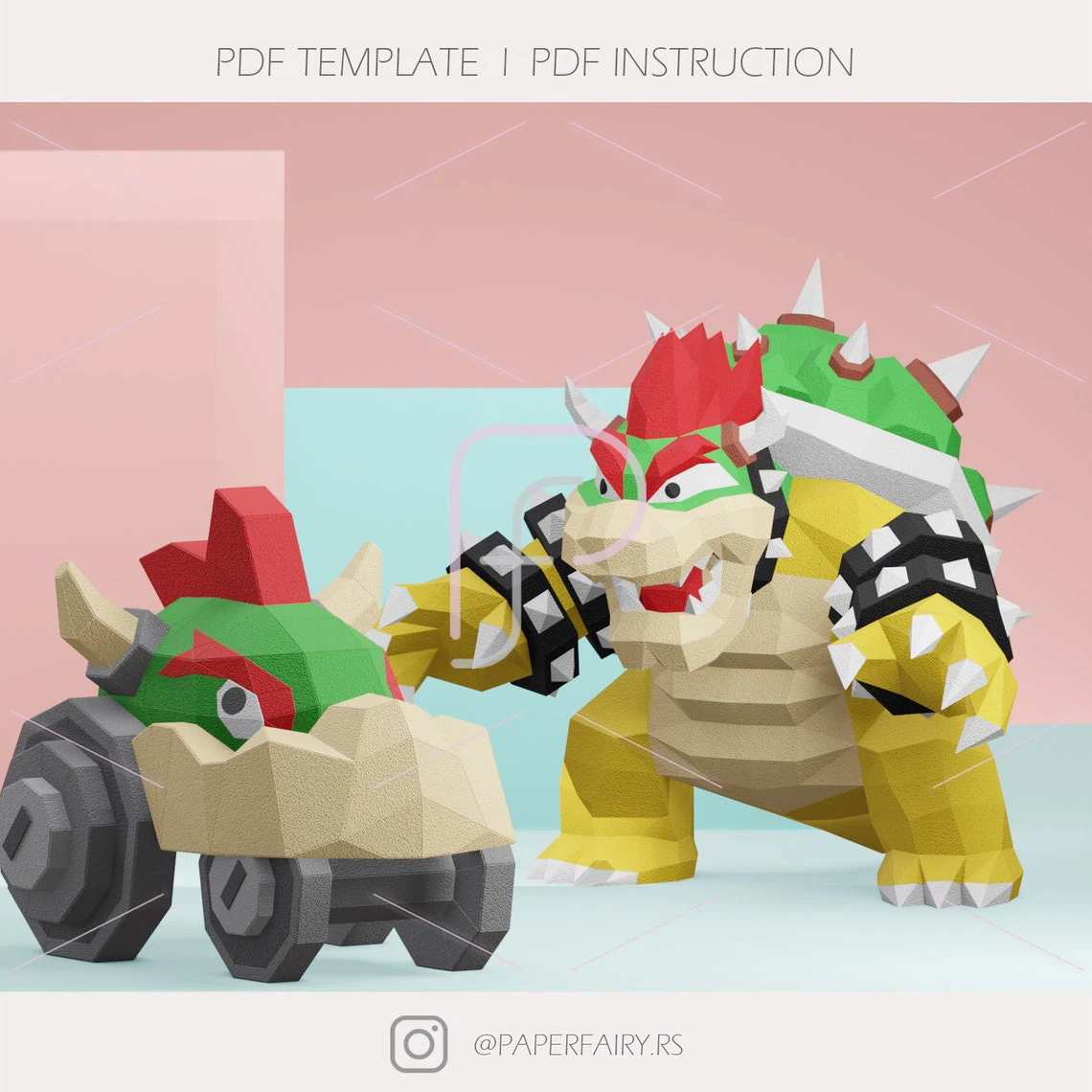 Epic Bowser & Kart Papercraft Bundle - Ultimate Villain Craft Template