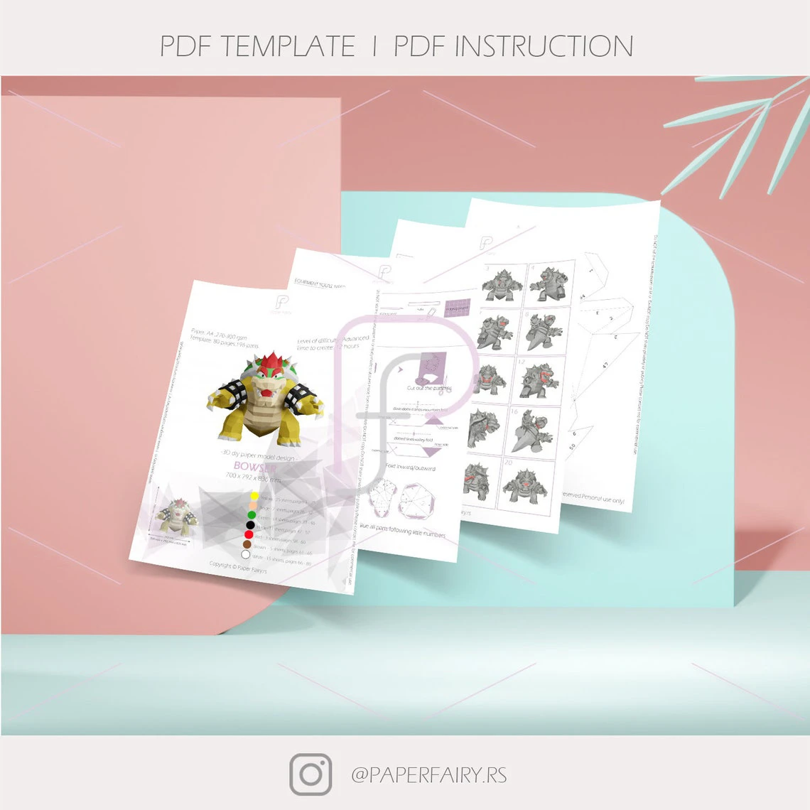 Epic Bowser & Kart Papercraft Bundle - Ultimate Villain Craft Template