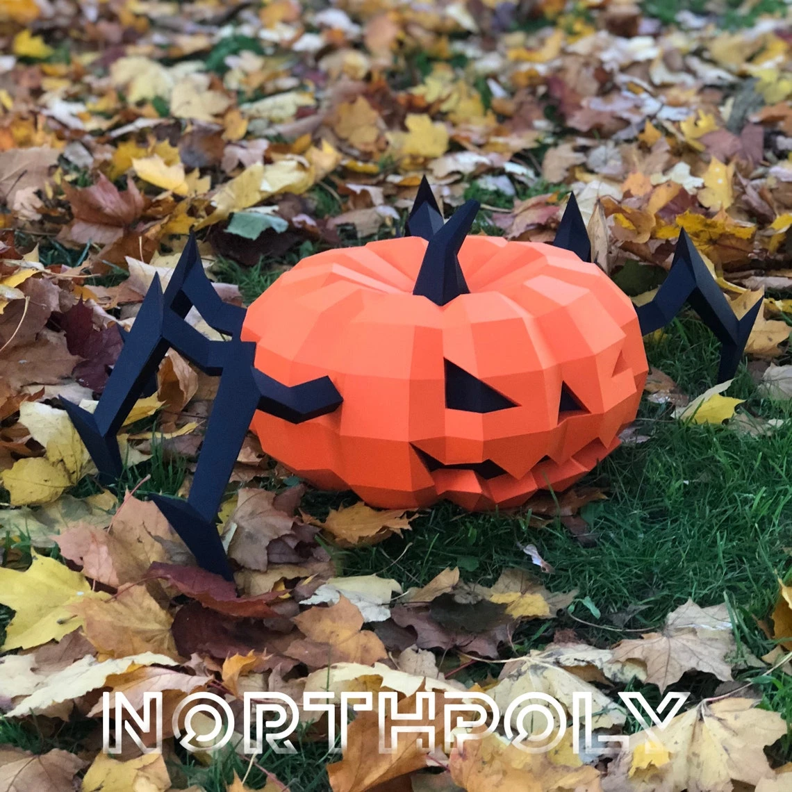 Pumpkin-Spider Papercraft, Halloween, Pdf, Gurko, Pepakura, Template, 3D Origami, Paper Sculpture, Low Poly, DIY Craft