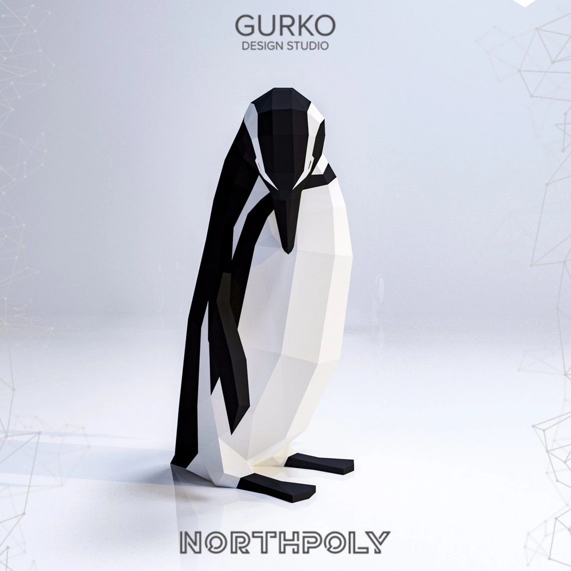 Itchy Magellanic Penguin Papercraft, Pdf, Gurko, Pepakura, Template, 3D Origami, Paper Sculpture, Low Poly, DIY Craft